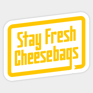 Stay Fresh Cheese Bags - Retro (Yellow on White) Sticker